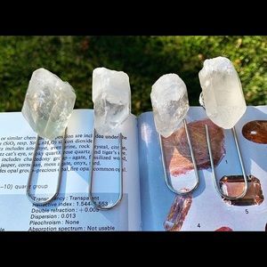 Clear Quartz Crystal LG Clip Bookmark